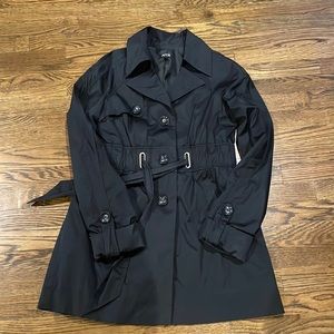 🧥Apt 9 - Double Breasted Nylon Trench Short Belted Trench Coat